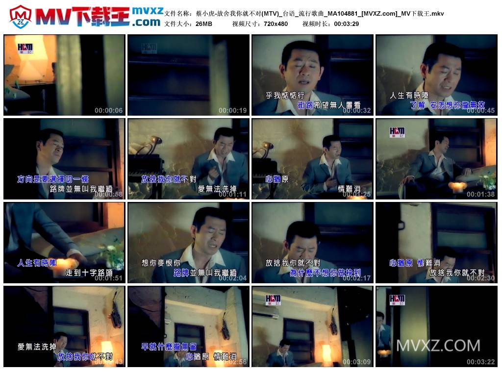 蔡小虎-放舍我你就不对(MTV)_台语_流行歌曲_MA104881